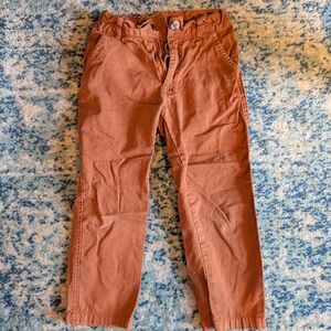 Rust-Colored Casual Cotton Pants